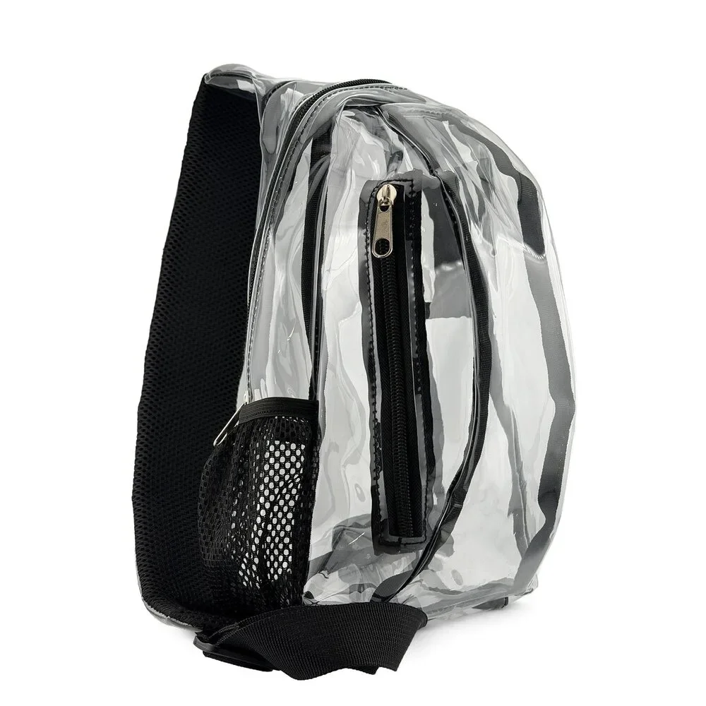 Etc.marketing CLEAR BAG Stadium Approved Sling Bag with CUSTOMIZABLE Strap Pock